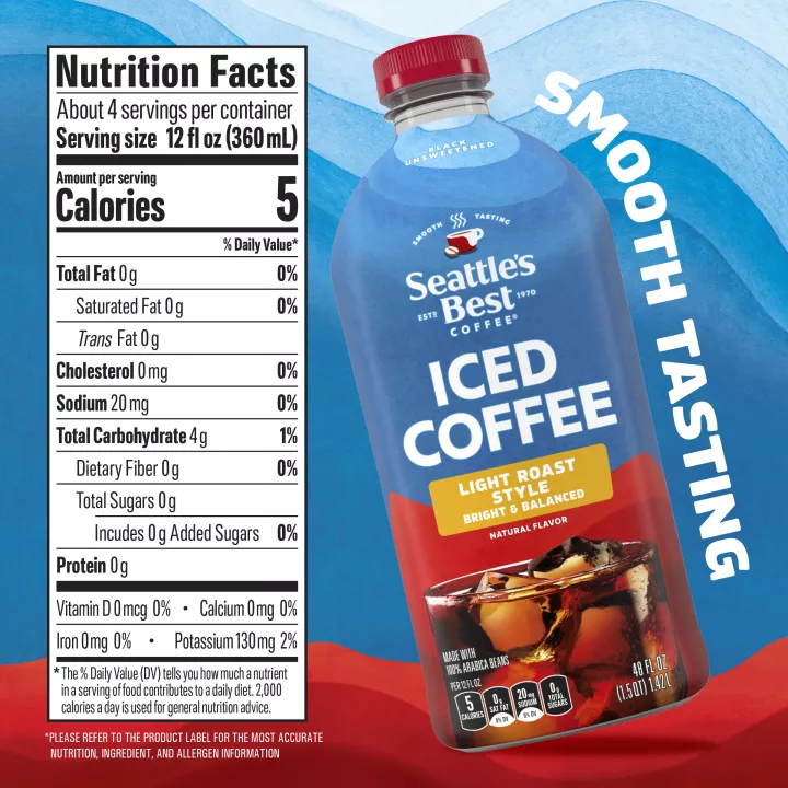 Black Unsweetened Light Roast Style Iced Coffee