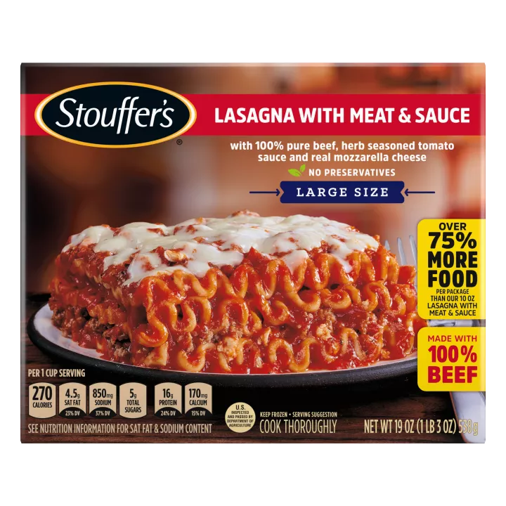 Lasagna With Meat and Sauce Large Size Meal Official STOUFFER S