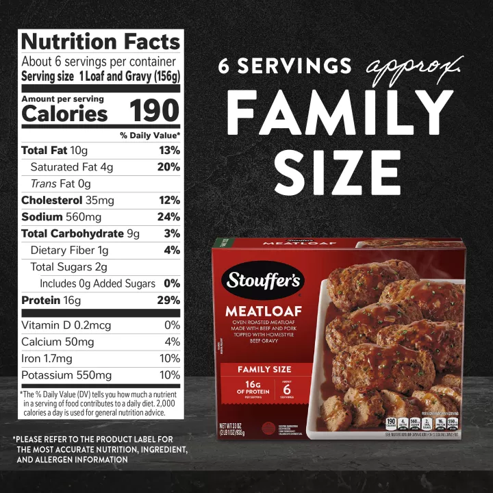 STOUFFER'S® Meatloaf Family Size Frozen Meal