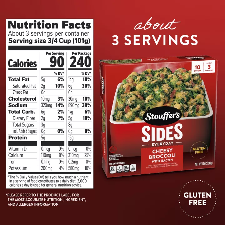 Cheesy Broccoli with Bacon Frozen Sides