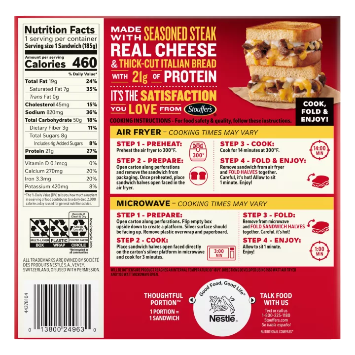 Double Cheddar Steak Melt-Fulls Sandwich