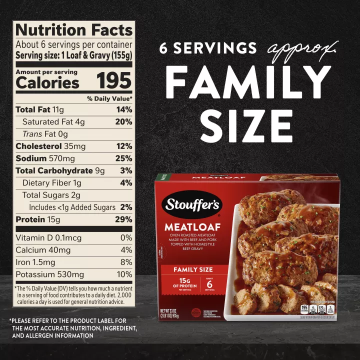 STOUFFER'S® Meatloaf Family Size Frozen Meal