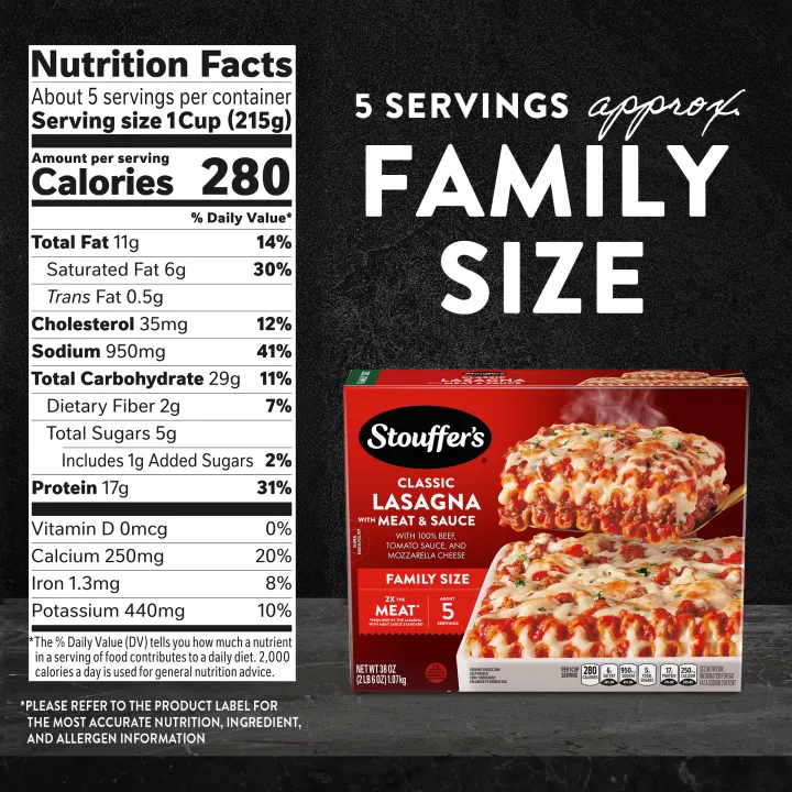 STOUFFER'S® FROZEN LASAGNA WITH MEAT & SAUCE