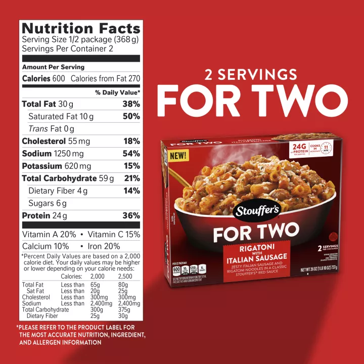 For Two Rigatoni with Sausage