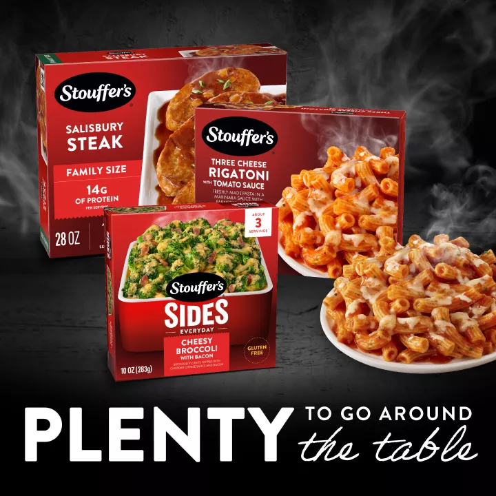 STOUFFER'S Frozen Meals Three Cheese Rigatoni with Tomato Sauce 10oz Box