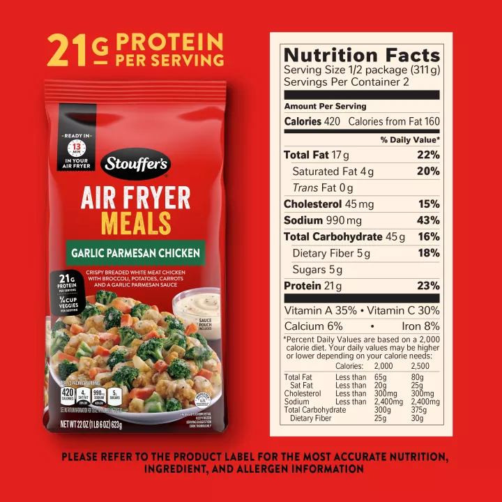 Air Fryer Garlic Parmesan Chicken Frozen Entrée