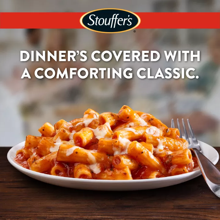 STOUFFER'S Frozen Meals Three Cheese Rigatoni with Tomato Sauce 10oz Box