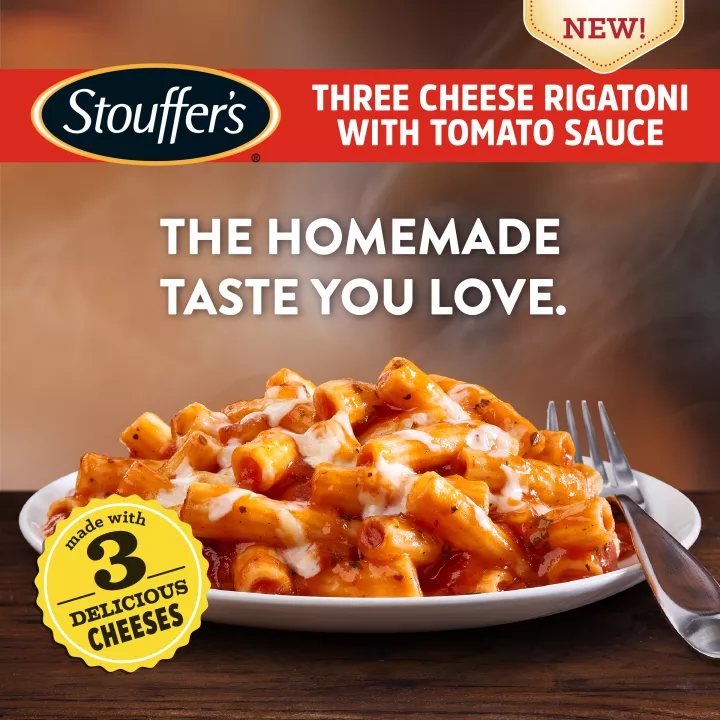 STOUFFER'S Frozen Meals Three Cheese Rigatoni with Tomato Sauce 10oz Box