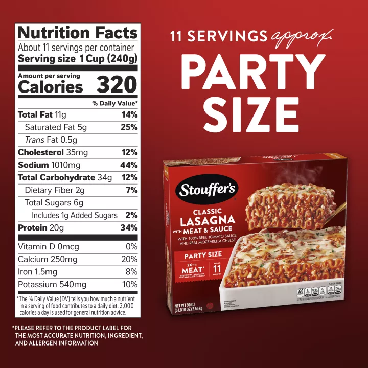 STOUFFER'S® Frozen Party Size Lasagna with Meat & Sauce