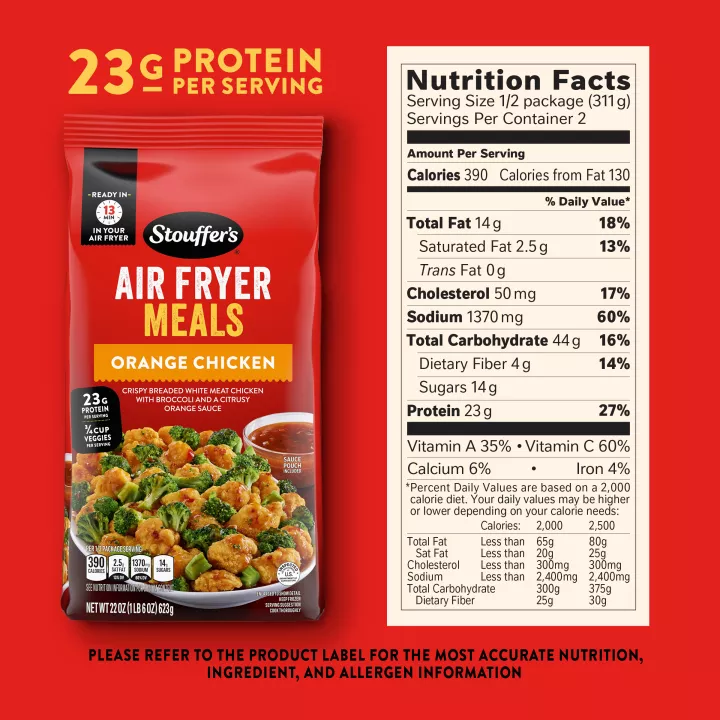 Air Fryer Orange Chicken Frozen Entrée