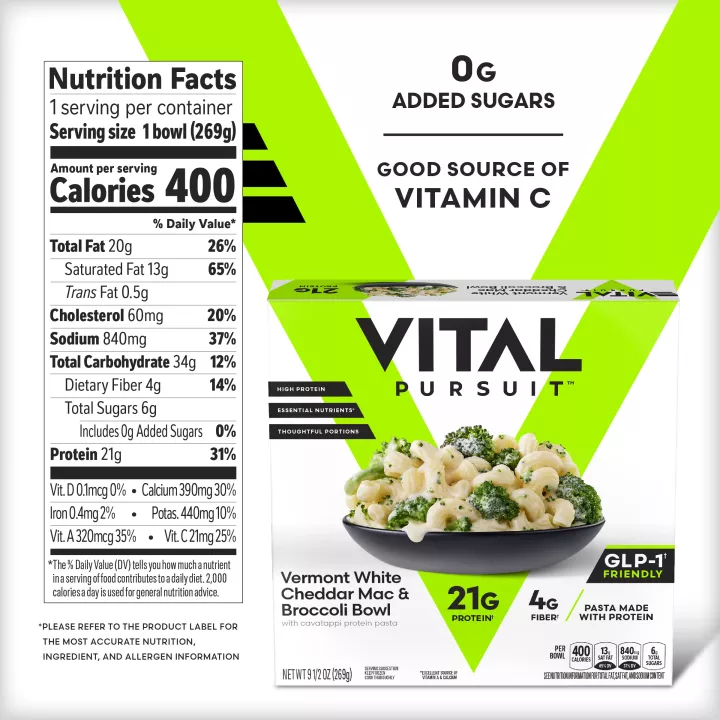 Vital Pursuit™ Vermont White Cheddar Mac & Broccoli Bowl