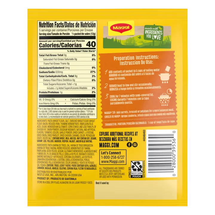 Sopa Criolla Gallina Con Fideos Hen Flavored Noodle Soup Mix