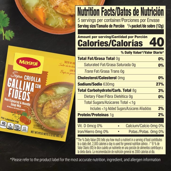 Sopa Criolla Gallina Con Fideos Hen Flavored Noodle Soup Mix