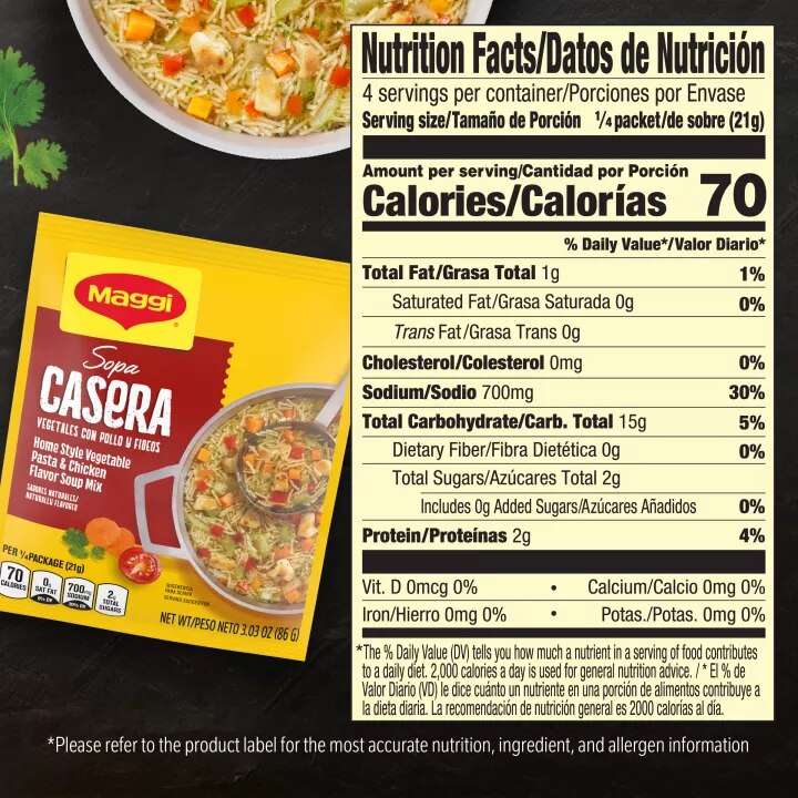 Home Style Vegetable Pasta & Chicken Flavor Soup Mix