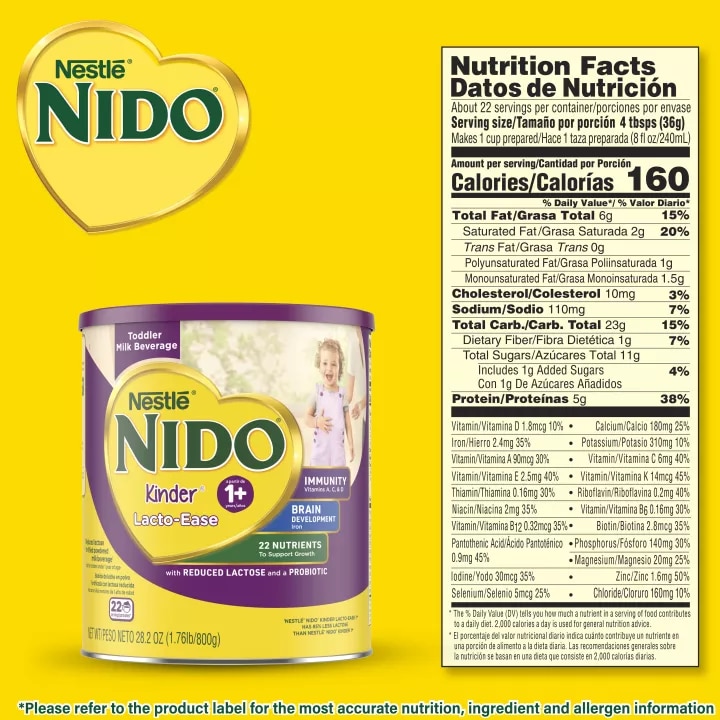 NIDO 1+ Powdered Milk Beverage 28.2 oz. Canister