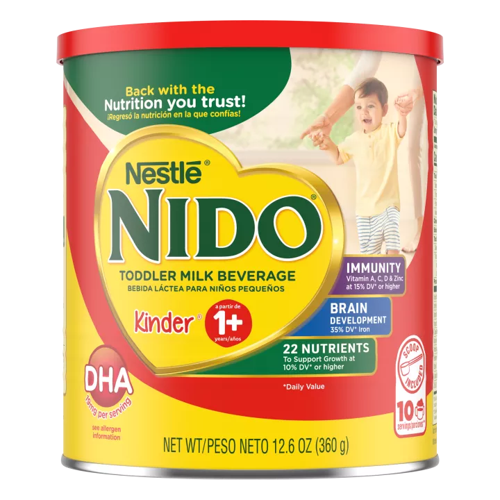 Front Center view of NIDO 1+ Powdered Milk Beverage 360g Can product.