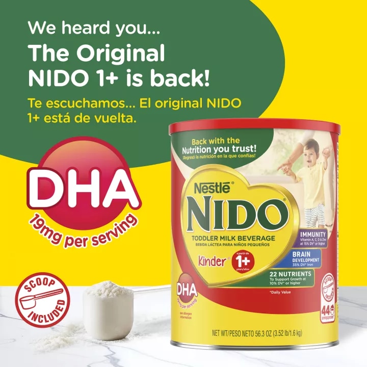 NIDO Kinder 1+ Bebida láctea para niños pequeños