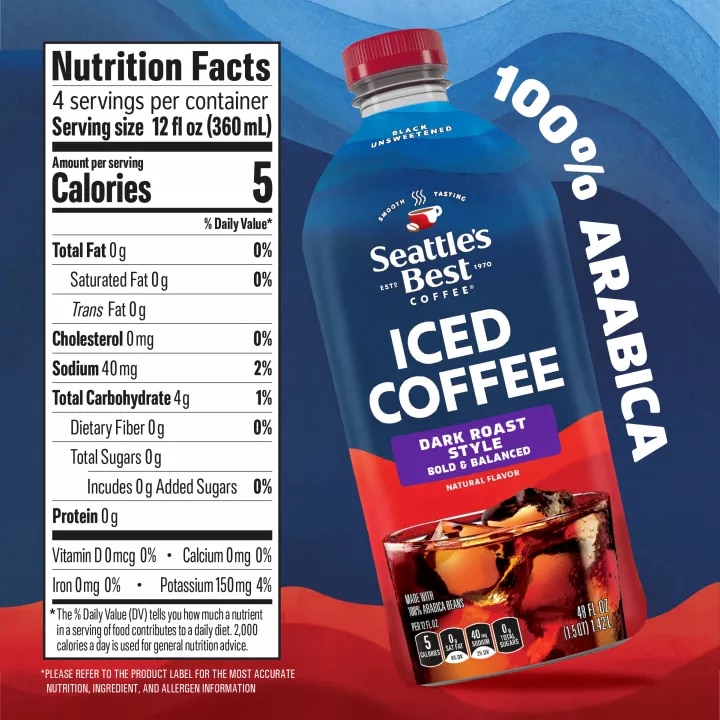 Dark Roast Style Black Unsweetened Iced Coffee
