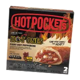 Una caja de HOT ONES Fiery Hot Pepperoni.
