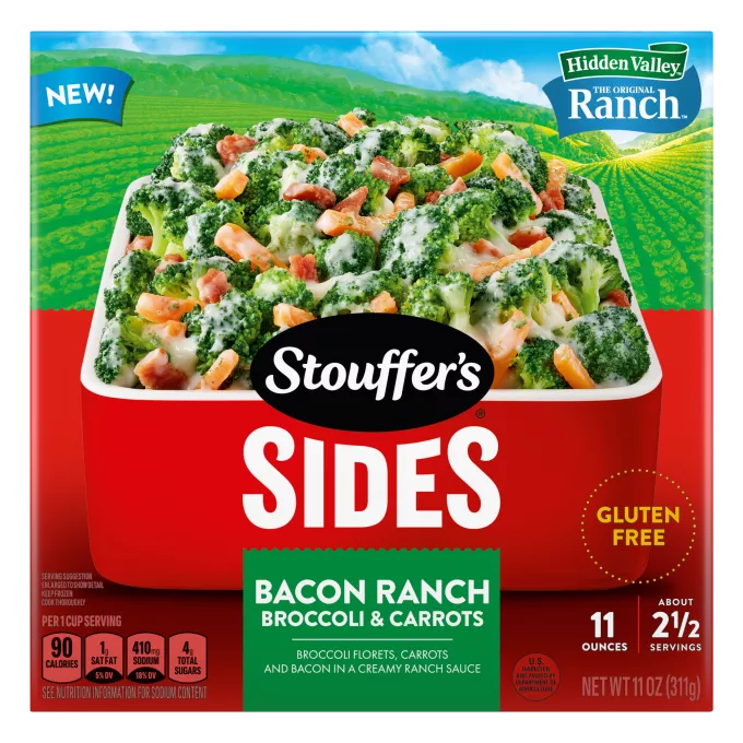 Front Center view of STOUFFER'S BROCCOLI BACON RANCH NET WT. 11 oz (311 g) product.