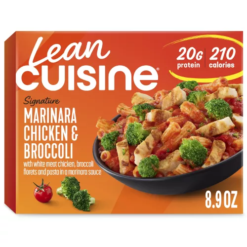 Front Center view of LEAN CUISINE Frozen Meal Marinara Chicken Broccoli 8.9oz Box NET WT 8.9 oz (253 g) product.