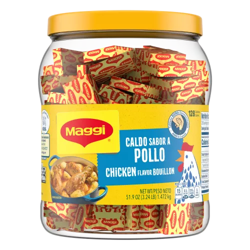 Front Center view of Maggi Chicken Flavor Bouillon Hard Tablets NET WT 51.9 OZ (3.24 LB) 1.472 kg product.