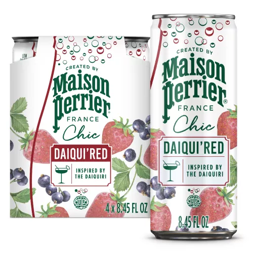 Vista frontal central de Chic Daiqui'Red de Maison Perrier, 4 LATAS DE 8.45 FL OZ (250 mL) (TOTAL 33.8 FL OZ [1.06 QT] [1 L])