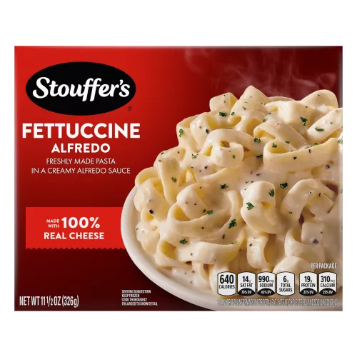 Front Center view of Stouffer's Fettucini Alfredo Frozen Entrée product.