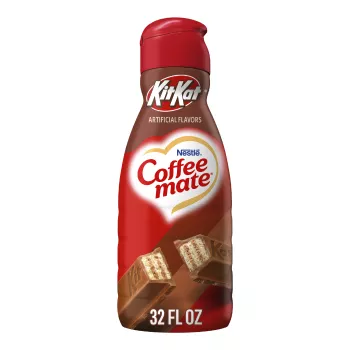 Front Image of Coffee Mate Liquid Creamer Kit Kat Chocolate 32floz Bottle