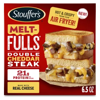 Caja de Double Cheddar Steak Melt-FULLS que lee caliente y crocante en tu freidora de aire y con queso auténtico