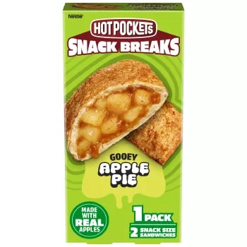 Front Center view of NESTLE HOT POCKETS Frozen Snack Breaks Apple Pie 4oz Carton NET WT 4 oz (113 g) product.
