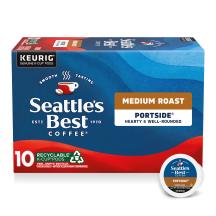 Front Center view of SEATTLE'S BEST COFFEE Portside Blend Ground Coffee K-Cup Pods 10 Count 3.7oz Box product.