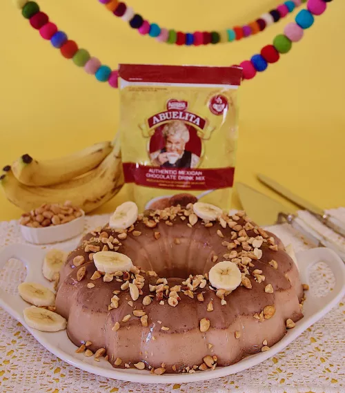 Gelatina de Plátano y Chocolate Abuelita