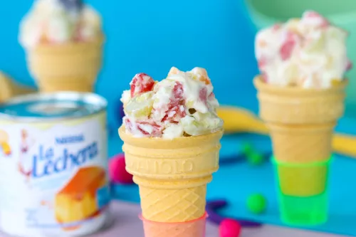 Fruit Cones with Yogurt