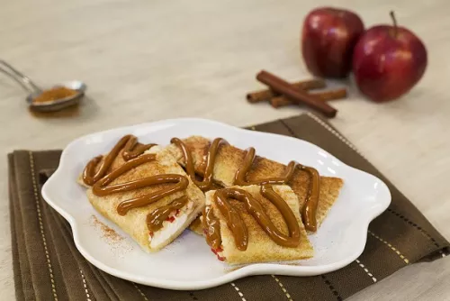 Rollitos de manzana con dulce de leche