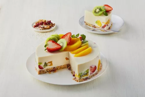 Pay de yogurt con frutas