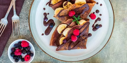 Pancakes de zanahoria, banano y cacao mix