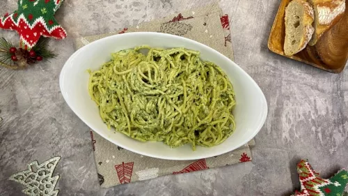 Pasta con Crema de Cilantro y Queso