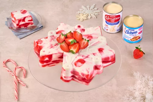 Gelatina de Fresas con Crema