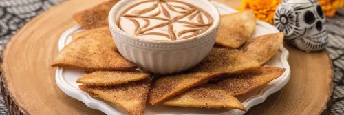 Mini Bunuelos with Marshmallow Yogurt Dip Long Right