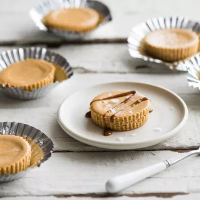 Mini Dulce de Leche Cheesecake Bites with Sea Salt
