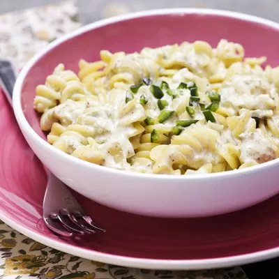 Pasta with Creamy Poblano Chile Sauce