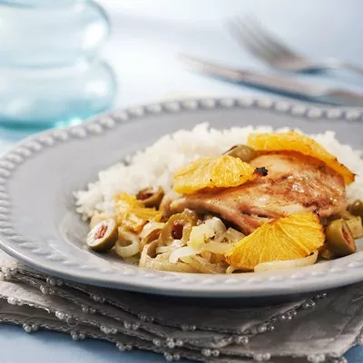 Baked Chicken with Oranges and Olives