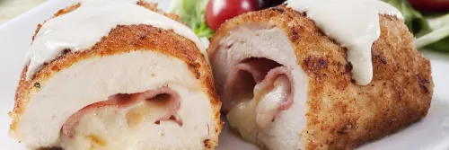 Chicken Cordon Bleu with Creamy Mustard Sauce Long Left
