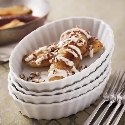 Caramelized Bananas with Pecans and Cream
