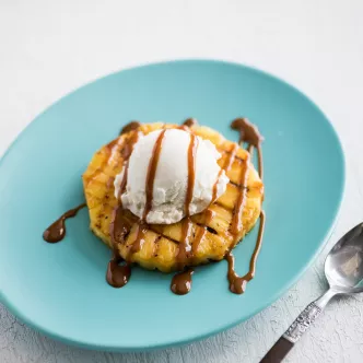 Grilled Pineapple with Vanilla Ice Cream