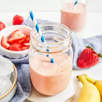 Batido de fresa y plátano