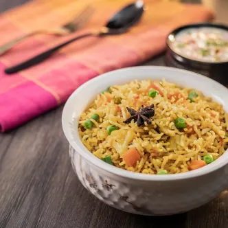 Vegetable Biryani Plating