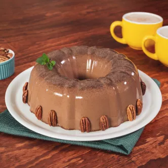 Gelatina de chocolate con nuez