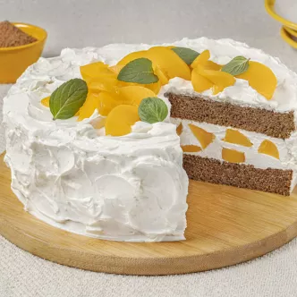 Pastel de Chocolate con Durazno